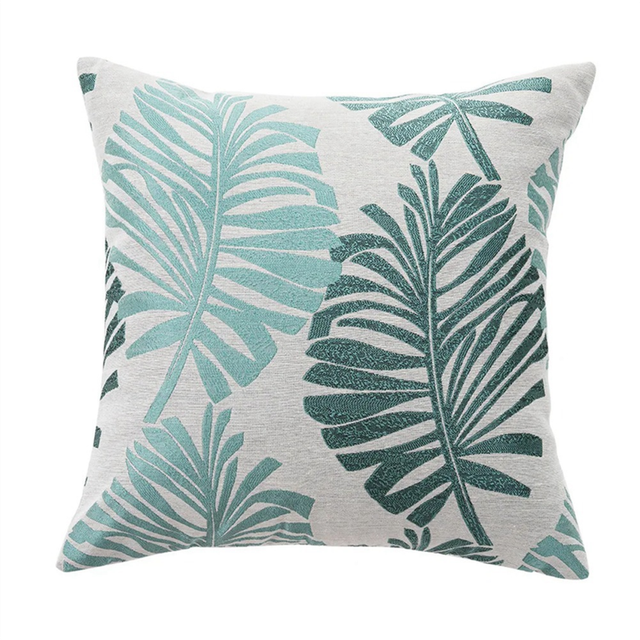 45X45CM Leaves Plant Pattern Pillow Case Ins Style Leaf Decorative Pillowcases Cushion Covers for Home Decor,A