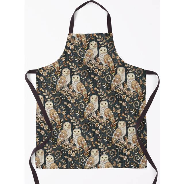 Wooden Wonderland Barn Owl Collage Grill Aprons for Kitchen BBQ Chef
