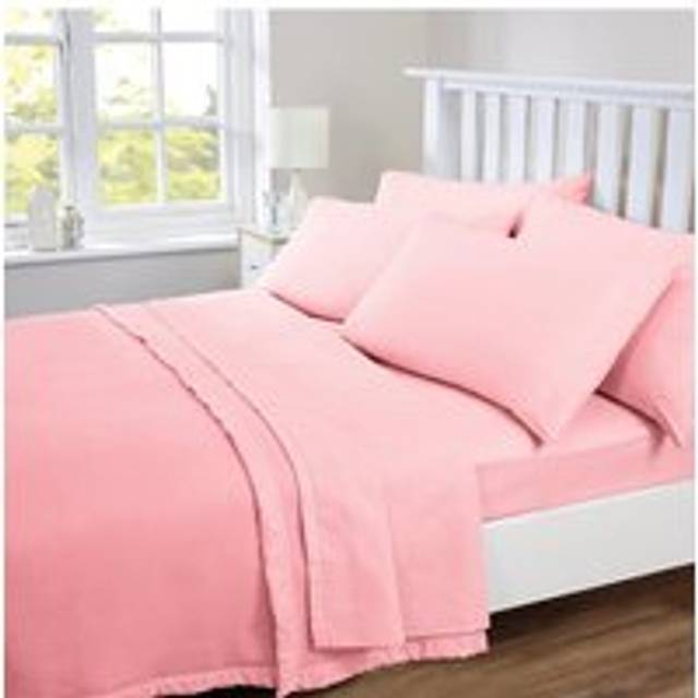 Plain Poly/Cotton Sheet Set - Pink - Single