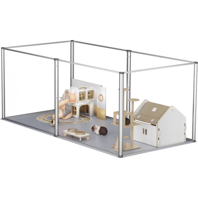 6 Panels Acrylic Playpen Cage Small Animals Guinea Pig Hamster Fence