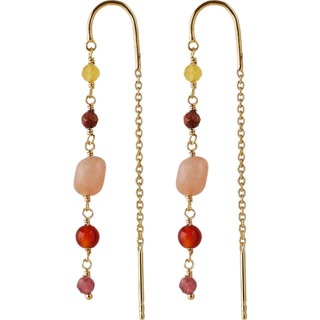 Pernille Corydon - Golden Fields Earring - Örhänge - Goldplated - L: 52 mm