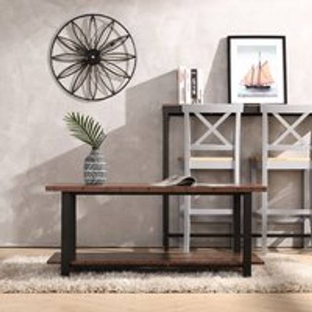 Brown 2 Layer Rectangle End Coffee Table - Brown