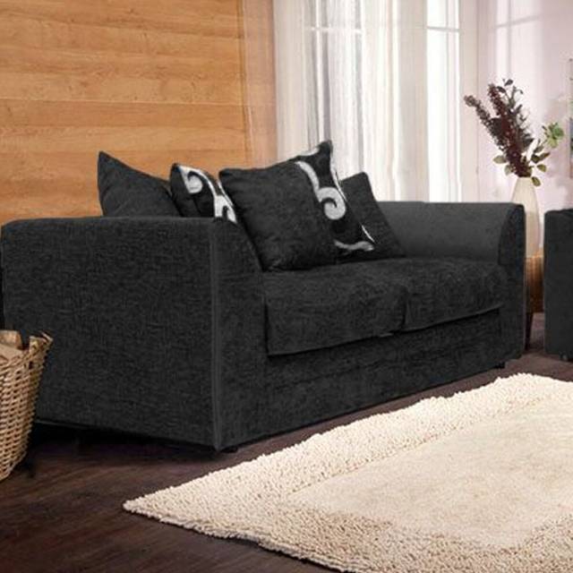 Miami Grey Fabric Reversible L Shaped Corner Sofa Bed with Storage and Headrests 3-4 Seater - One Size