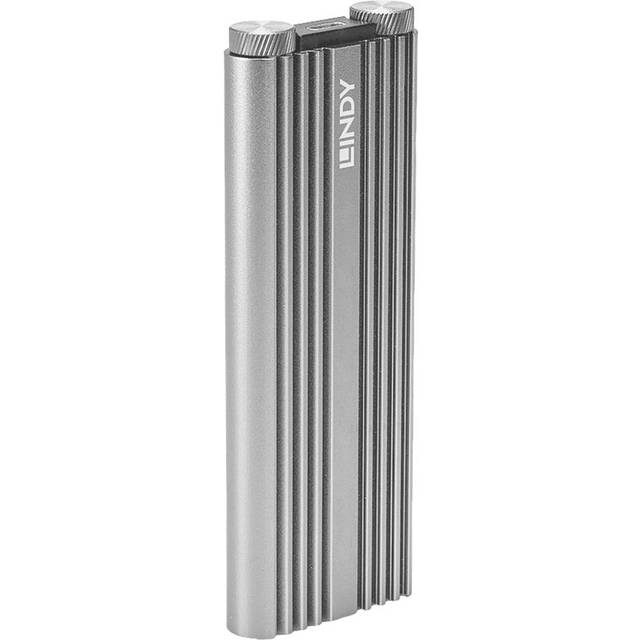 LINDY 43318 M.2 SSD enclosure USB C&#xAE; (USB 3.2 2x 2nd gen) 20 GBit/s M.2 PCIe NVMe 2230, 2242, 2260, 2280 43318