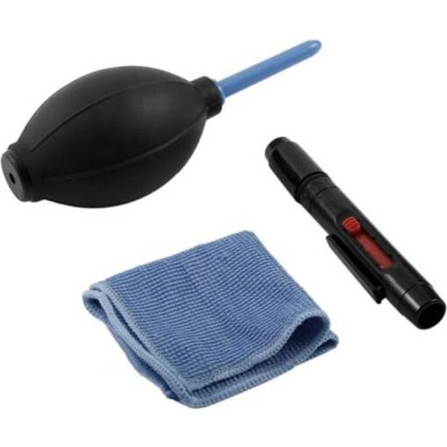 (Standard, 2) 3 In 1 Lens Cleaning Cleaner Dust Pen Blower Cloth Kit For Dslr Vcr Camera Ft Graphite Black