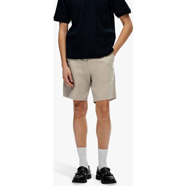 Selected Homme Slhregular Bill Flex Shorts Noos Mand Chinchilla Chino Shorts Regular Fit Str S - Bomuld hos Magasin