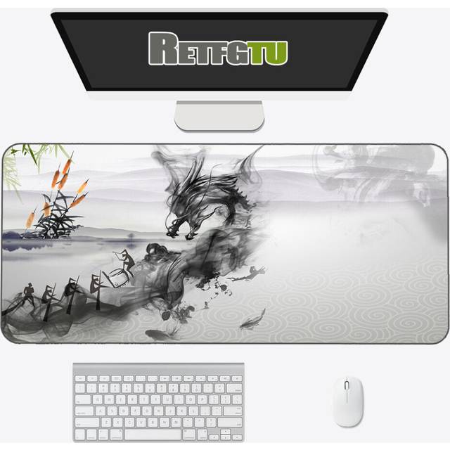 (a-shuimohua-018 800x300x2mm) Chinese Style ink Painting Mouse Pad Oversized XXL Game Desk Pad Computer Pad Keyboard Pad Desk Anime Mousepad