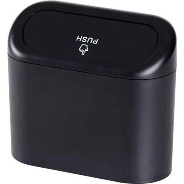 (Black) Hanging Mini Car Trash Can,Wastebasket Trash Can with Lid, for Car Office Home,Auto Storage Bin