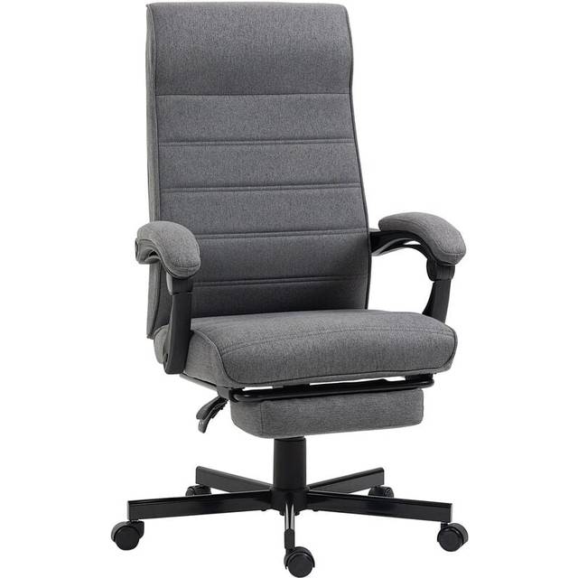 Vinsetto High-back Home Office Chair With Adjustable Height and Footrest - Grey, Grey