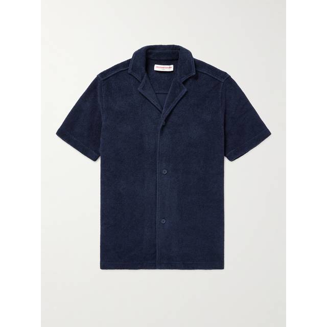 Orlebar Brown - Howell Camp-Collar Cotton-Terry Shirt - Men - Blue - M