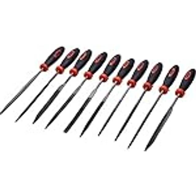 Amtech 10 Piece Needle File Set Plastic Handle