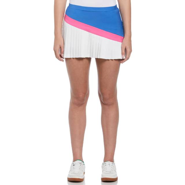Original Penguin Women&#39;s Asymmetrical Color Block Pleated Tennis Skirt/Skort in Nebulas Blue, Size 6, Recycled Polyester/Elastane (6)