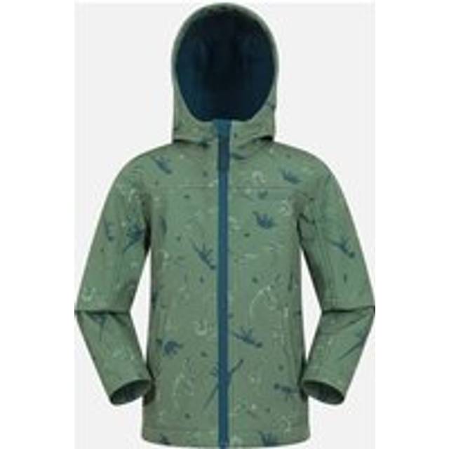 (9-10 Years, Green) Mountain Warehouse Childrens/Kids Exodus II Dinosaurs Water Resistant Soft Shell Jacket