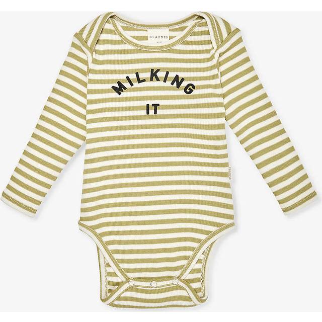 Claude & CO Claude & Comilking It Stripe-print Organic-cotton Bodysuit 0-12 Months 3-6 - MULTI