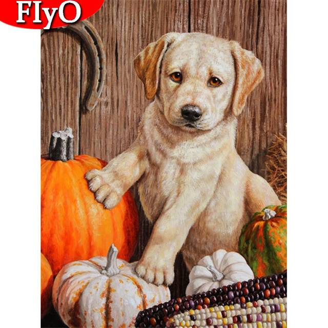 Diamond Embroidery Cross Stitch Dog 5d Diamond Painting Halloween Mosaic Picture Of Rhinestone Wall Art Full Square 20X30CM