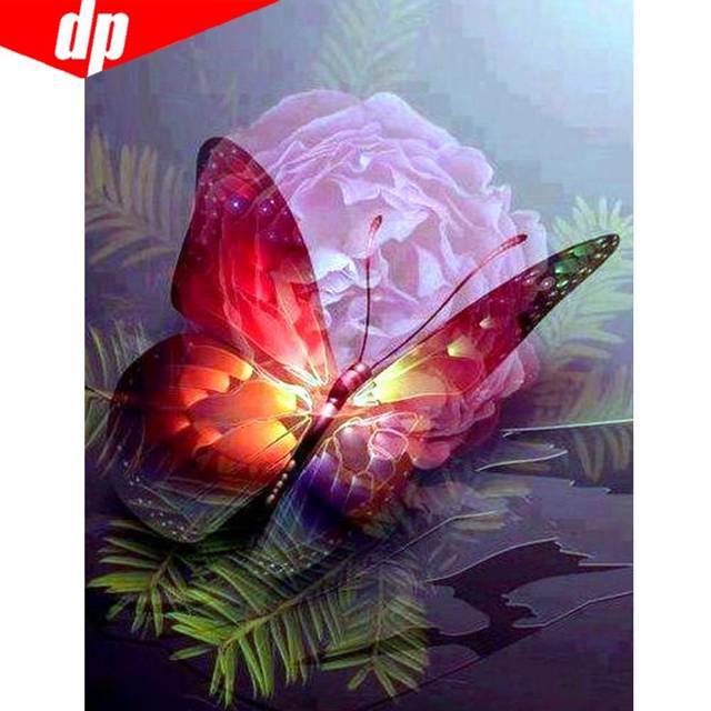 Diamond Painting Animal 5D DIY Butterfly Full Round Diamond Mosaic Cross Stitch 20X30CM