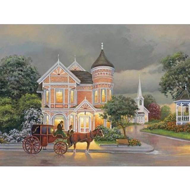 Diamond Painting Kit Paint With Diamonds Maple Trail Landscape Embroidery Round Drill European 20X30CM