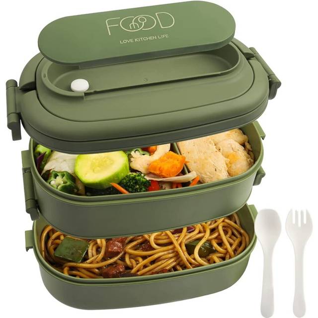 Lunch Box,Leakproof Bento Box for Kids Adults,Cutlery Set Boxes ,for Kid Men Women Adults Working Schools Green