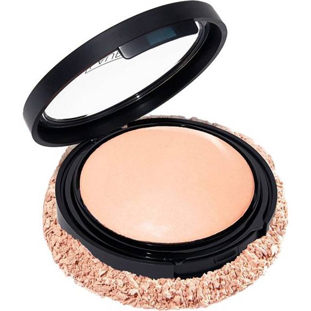 LAURA GELLER NEW YORK Baked Double Take Powder Foundation  Porcelain  Buildable Medium to Full Coverage  Matte Finish