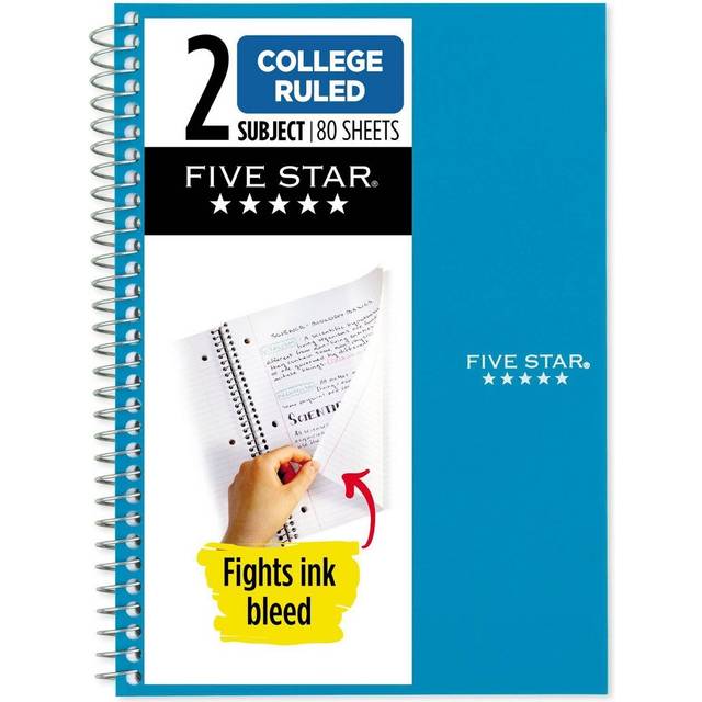 Five Star MEA840029 2 Subject College Ruled Notebook