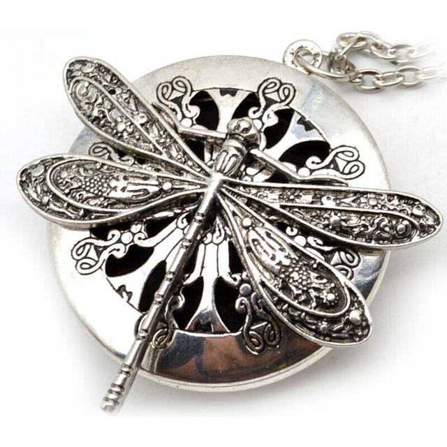 1Pc Antique Silver Aromatherapy Diffuser Pendant Necklace