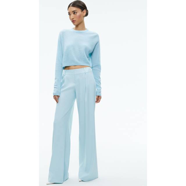 Alice + Olivia Eric Low Rise Linen-Blend Pant