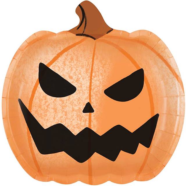 Bats & Boos Halloween Jack-o-Lantern Shaped Dinner Plates 8pc