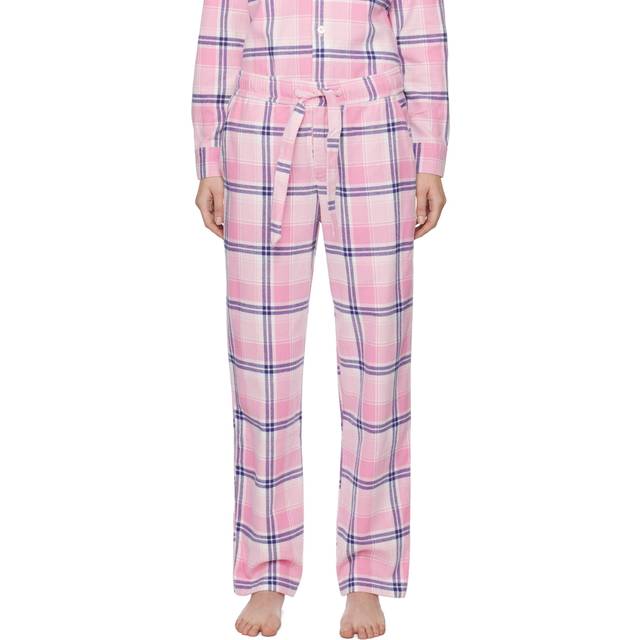 Tekla Pink Check Pyjama Pants - Pink Plaid - XXS