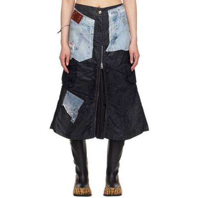 Andersson Bell Navy Coated Midi Skirt - Navy - IT 38