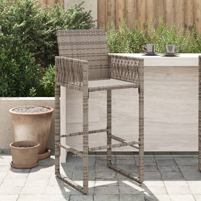 Vidaxl - Garden Bar Stools 2 pcs Grey Poly Rattan
