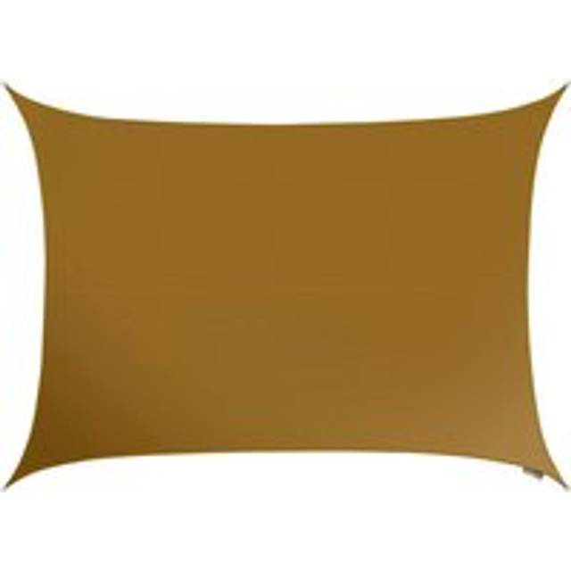 4m x 3m Waterproof Patio Sun Shade Sail Canopy 98% UV Block Free Rope - Brown - One Size
