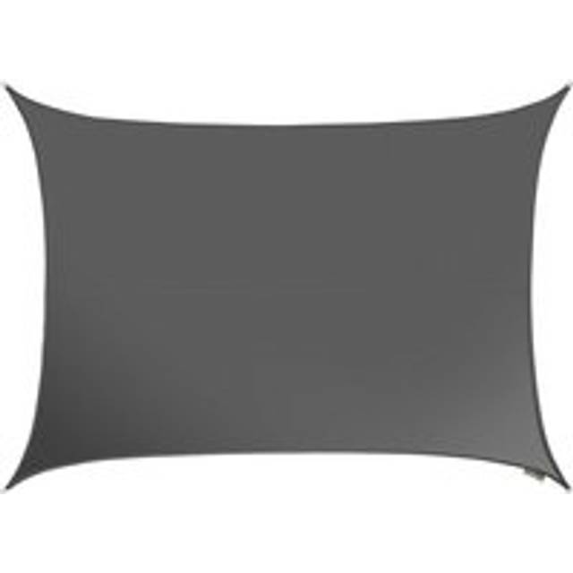 5m x 4m Waterproof Patio Sun Shade Sail Canopy 98% UV Block Free Rope - Dark Grey - One Size