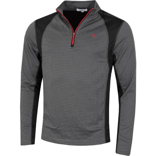 Calvin Klein Mens 2025 Micro Grid CK 1/2 Zip Mid Layer Baselayer
