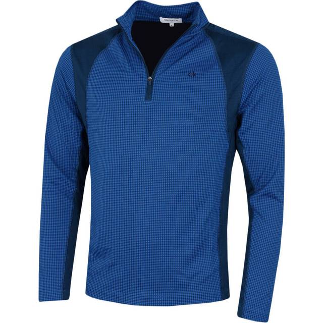 Calvin Klein Mens 2025 Micro Grid CK 1/2 Zip Mid Layer Baselayer