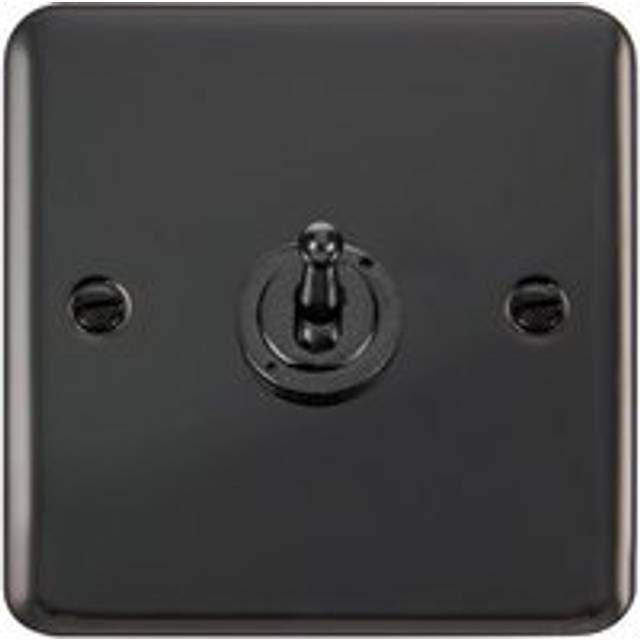 Se Home - Curved Black Nickel 1 Gang 2 Way 10AX Toggle Light Switch