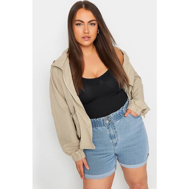 Yours Curve Blue Elasticated Waist Stretch Denim Shorts, Women's Curve & Plus Size, Yours - 16