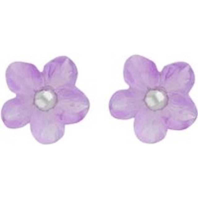 Sterling Silver Amethyst Tuberose 8mm Desert Rose Stud Earrings