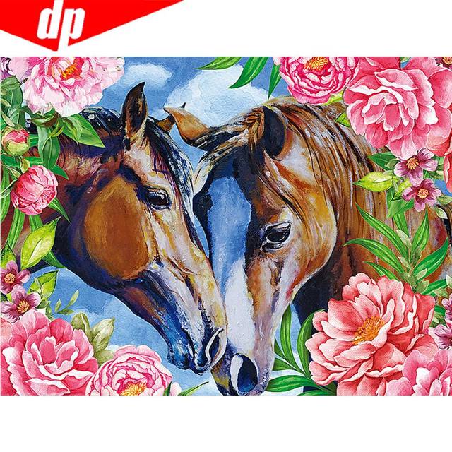 Diamond Embroidery Full Display Aanimals Diamond Painting Round Stones Horse Pictures 20X30