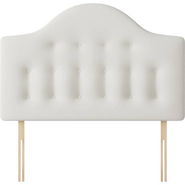 Victor - Small Single - Buttoned Headboard - White - Fabric - 2ft6 - Happy Beds