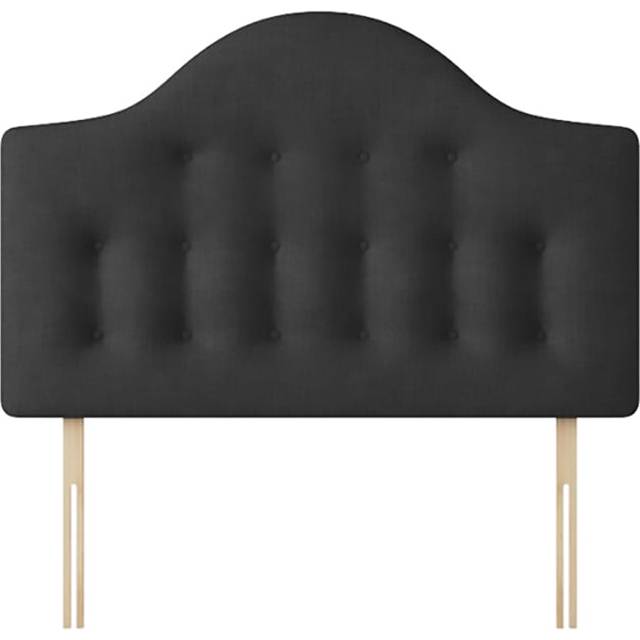 Victor - Small Single - Buttoned Headboard - Dark Grey - Charcoal - Fabric - 2ft6 - Happy Beds
