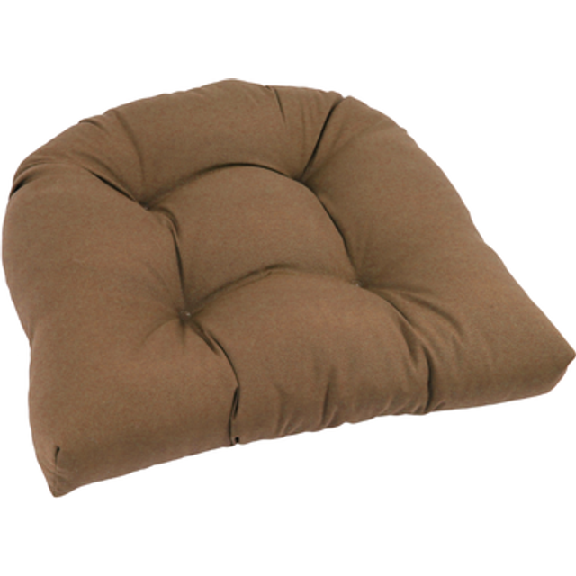 Blazing Needles Twill Rounded Back Chair Cushion, 19 x 19, Toffee