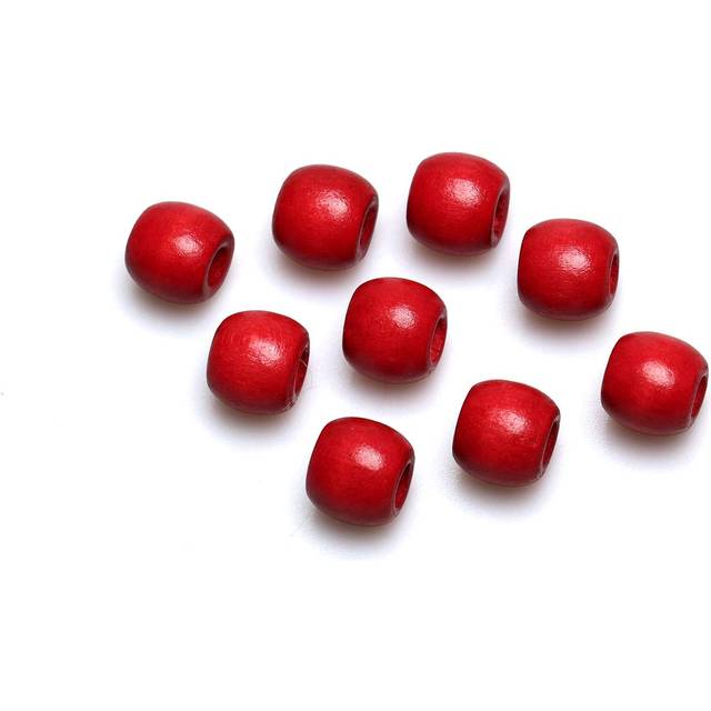 300 Red Wooden Beads 12x11mm  5mm Hole Barrel Wood Spacer Beads for Macrame Craft Jewelry Making Wall HangingWall D  corPlant