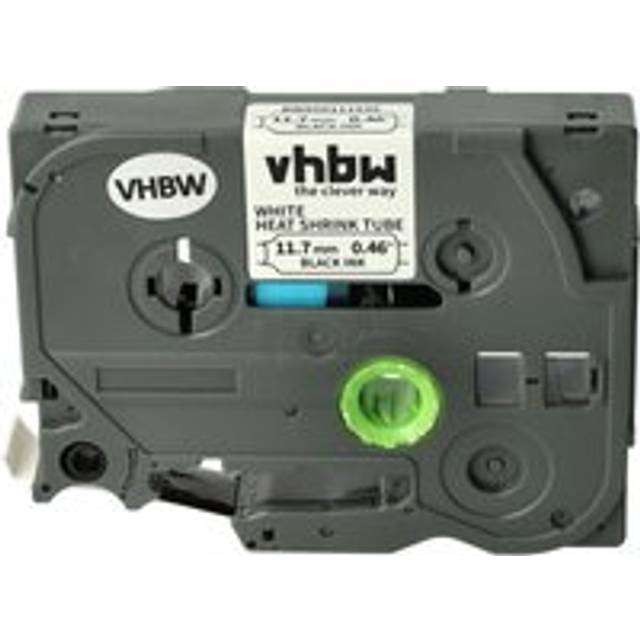 Label Tape compatible with Brother P-Touch PT-P900W Label Printer 11.7mm, Black on White, Heat Shrink Tape, 11.7mm - Vhbw