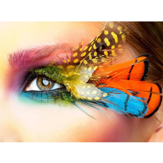 Diamond Painting Feather Eyelashes Beauty Diamond Embroidery Home Decoratin Accessories Rhinestones 20X30CM