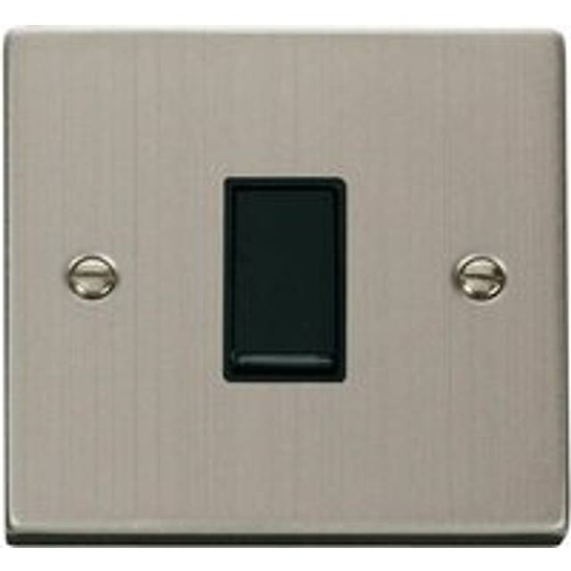 Stainless Steel 10A 1 Gang Intermediate Light Switch - Black Trim Se Home