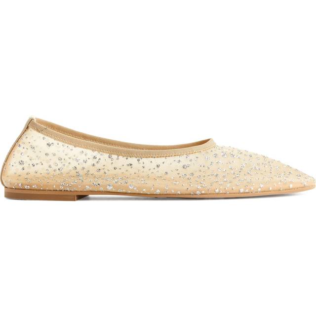 ARKET Glitter Mesh Ballerinas -Gold-coloured, 37