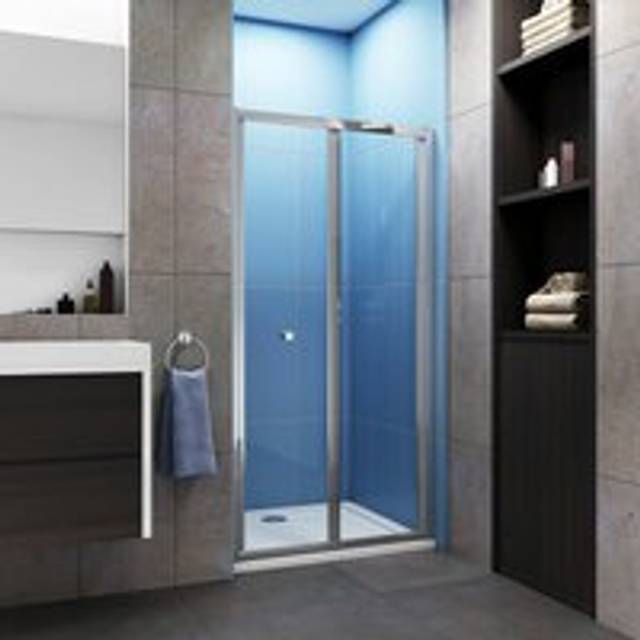 Acezanble - 700mm Bathroom Bi Fold Shower Door Enclosure Walk In Glass Screen Panel 1850mm Height
