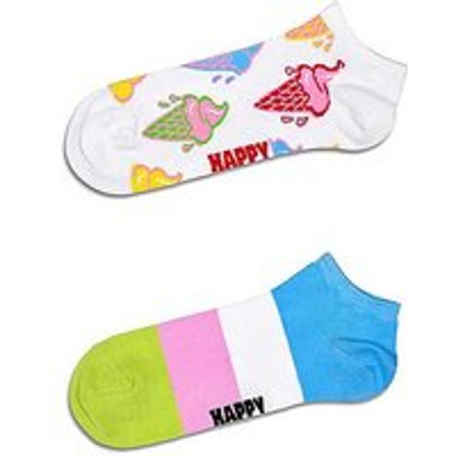 Happy Socks Womens 2 Pack Ice Cream & Stripe Low Socks