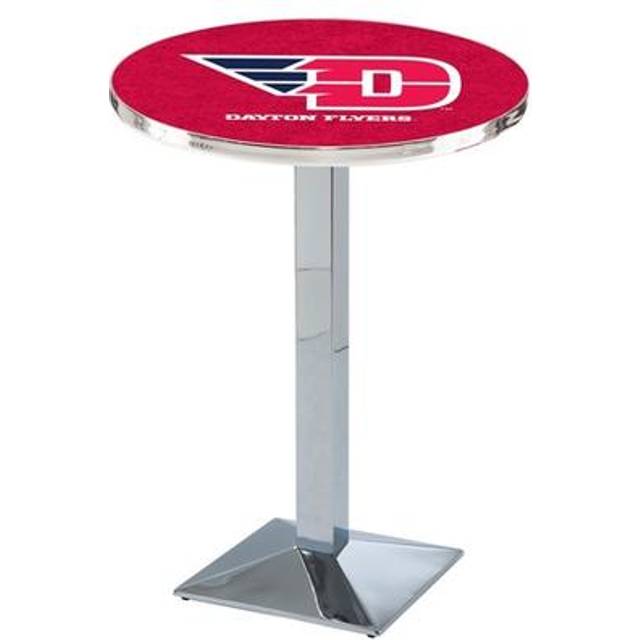 Holland Bar Stool L217C3636DytnUn 36 in. Dayton Flyers Pub Table with 36 in. Top, Chrome