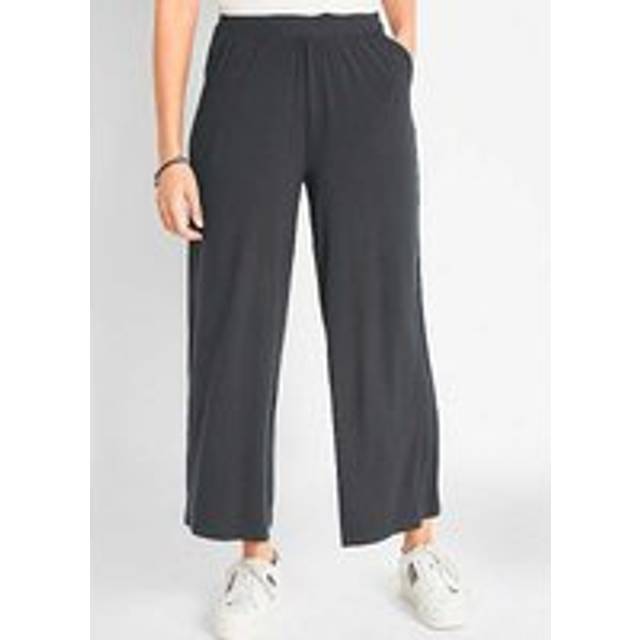 bonprix Cropped Jersey Trousers - Black